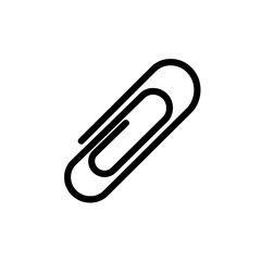 Obraz premium Simplified Paperclip: A simple, minimalist black paperclip icon.