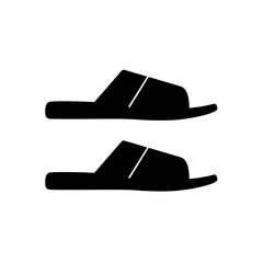 Minimalist Comfort: A sleek silhouette of two identical slippers, offering a visual of rest and relaxation.