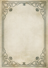 Old grunge paper background with decorative border.
