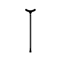 Supportive Cane Silhouette: A stark silhouette of a walking cane against a neutral background. This image evokes a sense of support, mobility, and assistance.