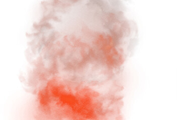 Realistic colorful smoke fluffy overlay cutout, fog and clouds cutout on transparent background