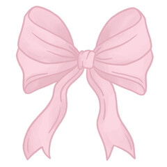 doodle art of cute cartoon pink coquette ribbon hand drawn drawing clipart