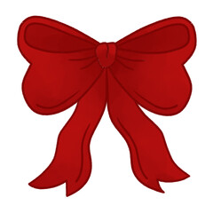 red coquette style bow ribbon hand drawn doodle art