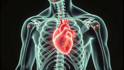 Close up of human heart art