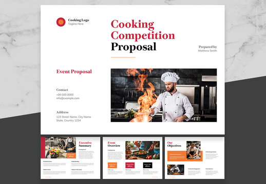 Red And Orange Cooking Proposal