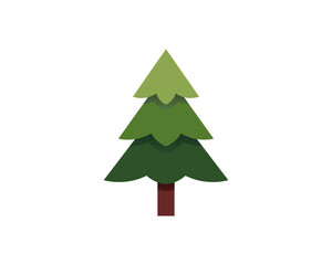 Flat Pine Tree Vector Ilustration

