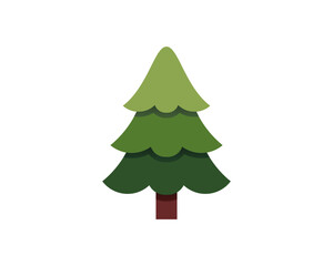 A flat style vector illustration of a pine tree 