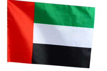 Close-up of UAE Flag’s Red Vertical Bar and Color Stripes, Transparent Background