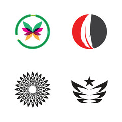 Stylized Feathers logo vector and symbol