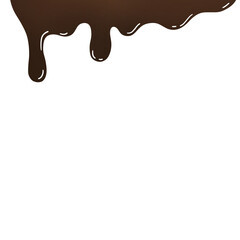simple brown melting chocolate fluid realistic picture isolated