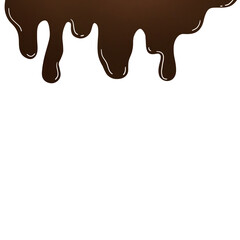 cute drawing of brown chocolate melting liquid