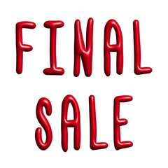 Final sale lettering 3d word Template for marketing ad, print, web, banner, poster, flyer