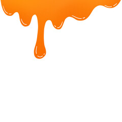 small orange water fluid drip realistic isolated illustration