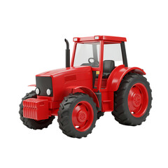 Obraz premium Red tractor isolated on transparent background