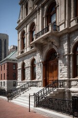 Facade of a historic government building