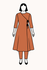 vector illustration of a fashion model