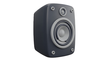 Obraz premium Compact audio speaker with a modern design on a solid black backdrop for home entertainment, a versatile equipment for music lovers