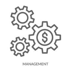 Management   Icon Line Style. Design Vector Illustration