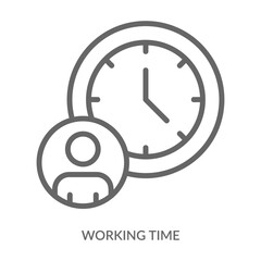 Working Time   Icon Line Style. Design Vector Illustration