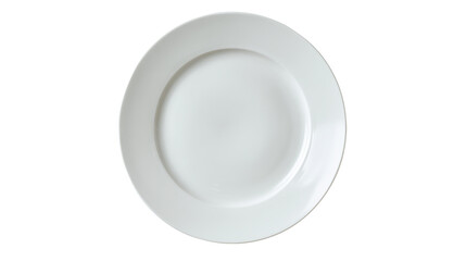 White plate on isolated background, perfect for culinary presentations.