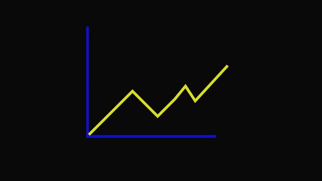 Animated geometric lines background. Blue and yellow minimalist motion graphics loop. Technology video background. Animated abstract geometric lines for infographics.