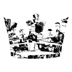 Obraz premium Vector Distressed crown with a grunge texture.