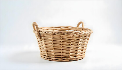 wooden Laundry basket isolated on white background