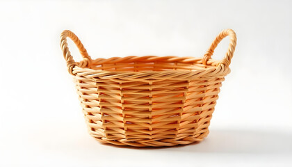 Fototapeta premium wooden Laundry basket isolated on white background
