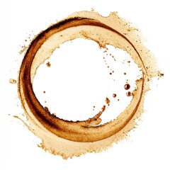 Coffee ring stain on white background (2)