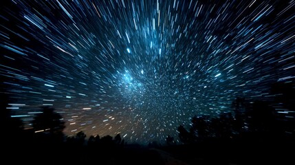 Fototapeta premium Starry sky captured in a remote area, showcasing the Milky Way and cosmic wonders
