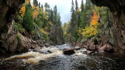 Autumnal river gorge