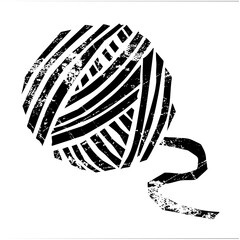 Naklejka premium Vector Abstract yarn ball with trailing end.
