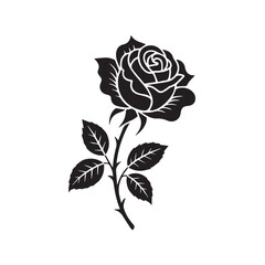 Set of roses silhouettes and Silhouettes of roses
