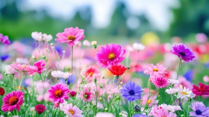 Obraz premium Beautiful echinacea flowers in full bloom with vivid