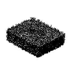 Vector Dense shrubbery depicts a textured rounded bush.
