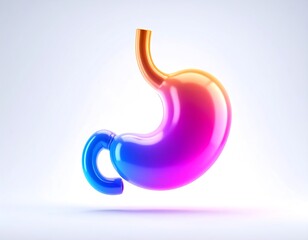 Fototapeta premium Colorful 3D rendering of a human stomach