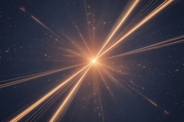 Obraz premium Dynamic starburst of bright orange light explodes outwards through a dark starry cosmos with glowing energy trails