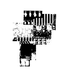 Naklejka premium Vector Abstract building with textured geometric shapes.