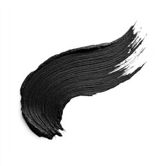 Black cosmetic smear on white background