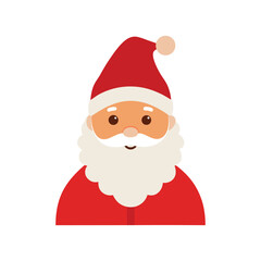 Traditional Christmas Santa Claus Design on Plain White Background
