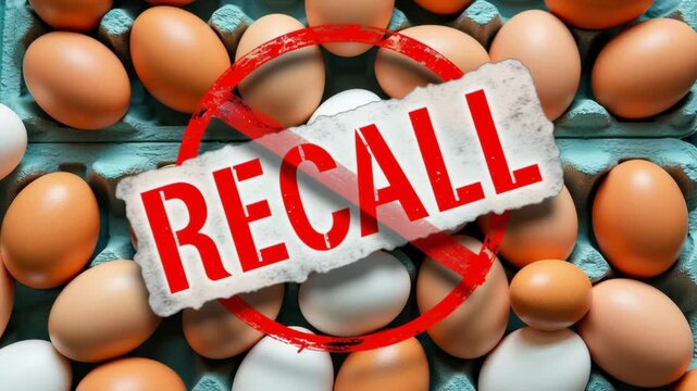 Contaminated eggs concept ,Urgent Recall on Food Safety Brown and White Eggs in Carton Raise Concerns About Safety Issues
