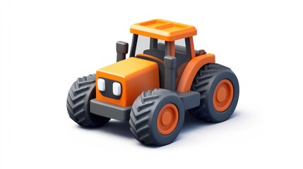 Obraz premium Cartoon tractor illustration farm vehicle agriculture machine