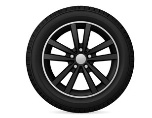 Obraz premium Black tire and rim illustration