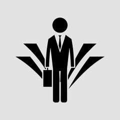 Businessman Success Icon:  Strategic Growth,  Professional Achievement,  Financial Goals,  Career Advancement,  Leadership
