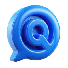 Fototapeta premium 3D stylized blue speech bubble with Q symbol