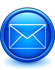 Blue circular icon depicting a white envelope