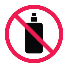 No skincare sign, forbidden skincare product sign, fake skincare prohibited symbol, flat vector illustration