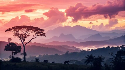 Fototapeta premium sunrise in the mountains