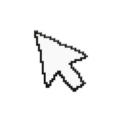 Retro 3d pixel mouse cursor icon illustration png