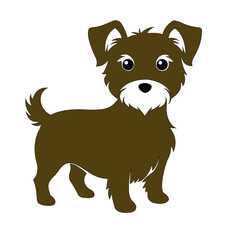 Cute Brown Cartoon Dog with Fluffy Fur – Vector Illustration